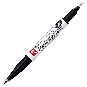 Bút lông dầu 2 đầu nét nhỏ Teranishi Majestar MMJ70-T1 Đen